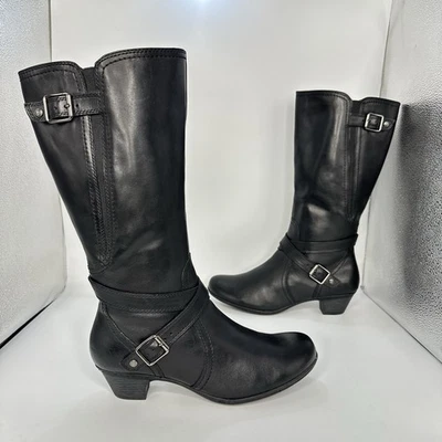 Cobb Hill-Ashlyn Black Leather Mid-Calf Boot Women 9 US Black - Image 1 of 4