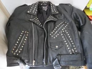 Diamant Leder Kollektion Größe 46 Nieten Lederjacke Reißverschluss - Bild 1 von 17