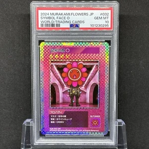 PSA 10 Takashi Murakami Flowers Japanese Symbol Face 〇 World Trading Card 032 SR - Picture 1 of 2