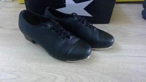 Roch Valley Black Soft Leather Jazz Tap Tap Shoes Junior Size 2 EU 34 Very Comfy - Picture 1 of 9