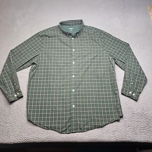 King Size Shirt Adult XL Tall Green Check Long Sleeve Button Down Collared Mens - Picture 1 of 13