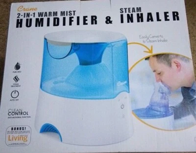 Crane Personal Steam Inhaler and Warm Mist Humidifier Blue and White - Image 1 of 4