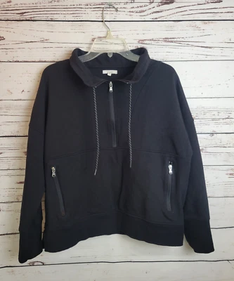 Sudadera Pullover Maurices Negra Media Cremallera Frontal Bolsillos con Cremallera Para Mujer Talla Grande Foto 1 de 4