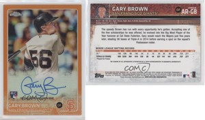 2015 Topps Chrome Orange Refractor /25 Gary Brown #AR-GB Rookie Auto RC