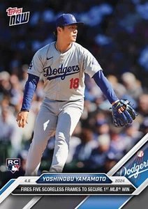 2024 TOPPS NOW MLB ROOKIE CARD LOS ANGELES DODGERS YOSHINOBU YAMAMOTO #42 - Picture 1 of 1
