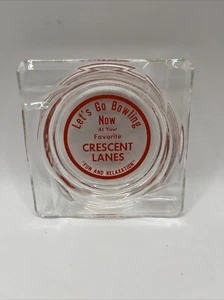 Vintage Crescent Lanes Bowling “Let’s Go Bowling “ 4” Ashtray - Picture 1 of 3