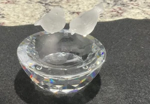 Swarovski Kristall Vogeltränke Figur Ring Schale - Bild 1 von 6