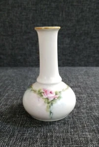 RS Germany Porzellan Knospen Vase handbemalt Rosen Vintage 4" - Bild 1 von 8
