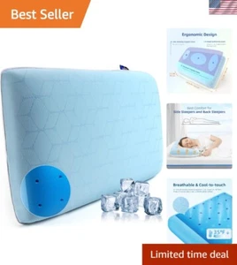 Cooling Pillow, Cooling Gel Memory Foam Pillows, Cooling Pillow for Hot Sleep... - Picture 1 of 10