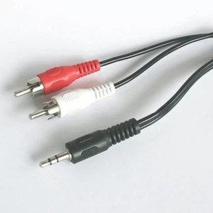 Cable de audio de 3 m Jack de 3,5 mm 2x RCA conector AUX 3,5 mm conector jack de 3,0 m - Imagen 1 de 1