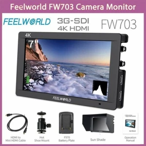 FEELWORLD FW703 7 Inch 3G SDI Camera Field Monitor DSLR 4K HDMI LCD IPS Full HD - Picture 1 of 11