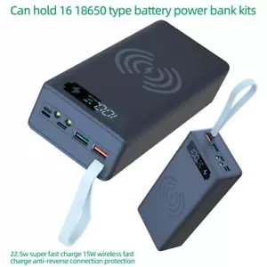 Custodia power bank doppia USB 16*18650 scatola caricabatterie display shell kit LED - Foto 1 di 22