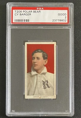 1909-11 T206 Cy Barger Polar Bear PSA 2 Good Rochester CENTERED - Image 1 of 2