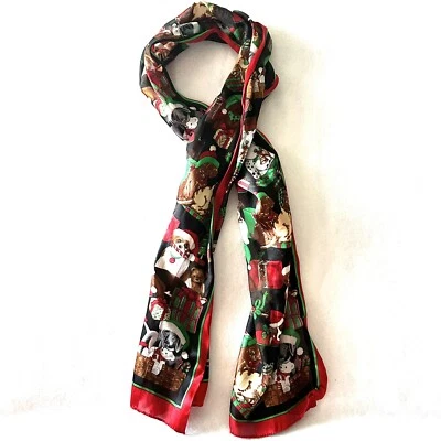 Cachecol de Natal cachorros filhotes presentes férias animais de estimação semi transparente - Imagem 1 de 4