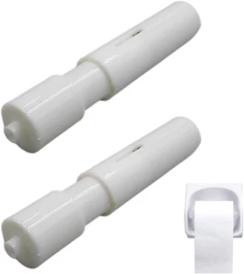 2 Stück Federbelasteter Kunststoff-Toilettenpapierhalter mit Ersatzrolle, Toilet - Bild 1 von 6