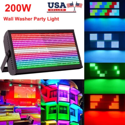 768LED Strobe Wall Wash Light Stage Effect Beam Lights RGB DMX Party DJ Lighting - Image 1 of 4