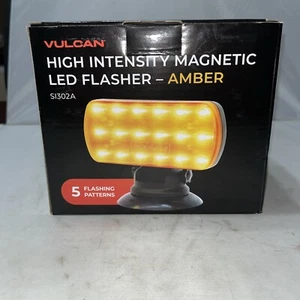 VULCAN Magnetic High Intensity  Flasher With Base - Amber NEW Trucker Safety - Imagen 1 de 5