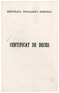 Romania, 1983, Vintage Death Certificate - RSR - Picture 1 of 3