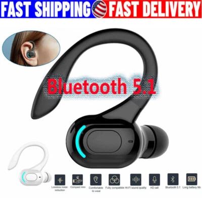 New Bluetooth 5.1 Headset Wireless Earbuds Earphones Stereo Headphones Ear Hook - Image 1 of 4