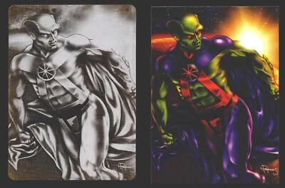 2012 DC Comics The New 52 Base Card Printing Plate 1/1 #34 Martian Manhunter Bla - Image 1 of 2