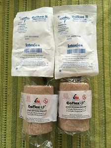 Latex Free Andover CoFlex LF2 4" x 5yd + Medline Bulkee II 4,5" x 4,1yd - 2 ciascuno - Foto 1 di 6