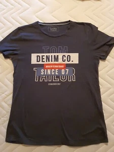 💜 Tom Tailor Sommer Printshirt Classic T-Shirt Gr. 50 M Kurzarm Dunkelblau  - Bild 1 von 3