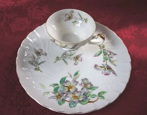 VTG. FLORAL THEMED CUP AND MATCHING PLATE SET - Picture 1 of 5