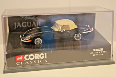 Corgi Classics 1:43s - #02801 Jaguar E Type / Soft Top  - Black - Image 1 of 4