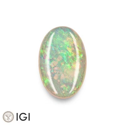 IGI Certified AUSTRALIA White Opal 3.50 Ct. Natural Untreated OVAL Play of Color - Image 1 of 4