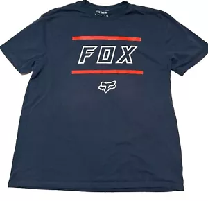 Fox Racing T Shirt Mens XXL Y2K Logo Navy Blue Short Sleeve Crew Neck Graphic - Imagen 1 de 8