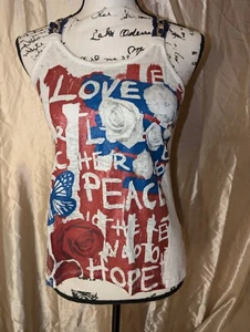 Justice Butterfly Sequins Tank Top Size 14 Multicolor - Picture 1 of 9