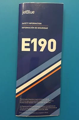 TARJETA DE SEGURIDAD JETBLUE AIRWAYS-- E190 Foto 1 de 2