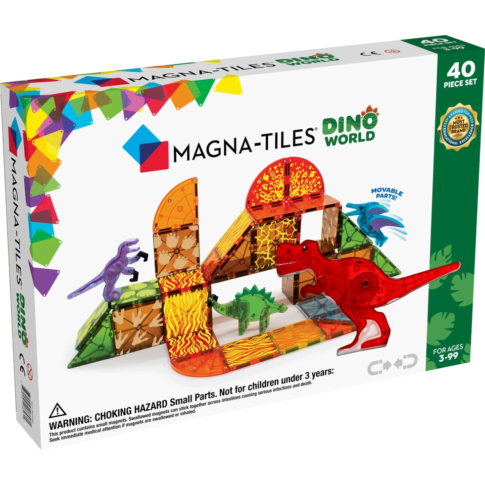 Magna-Tiles Dino World Magnetic Building Set - 40 Piece