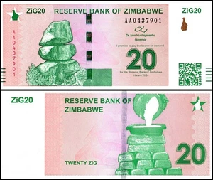 Zimbabwe 20 Zig, 2024, P-111, UNC - Imagen 1 de 1