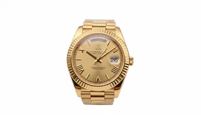 Reloj Hombre Oro Día Fecha Cuarzo 40mm" Lujo Estilo Presidente Pulsera Nuevo Foto 1 de 4