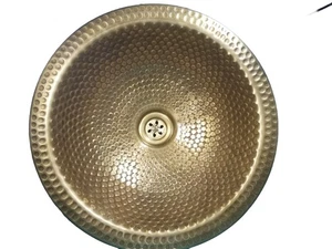 14" Handmade Hammered Brass Moroccan Sink + Extras - Picture 1 of 12