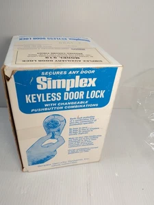 NOS Simplex Keyless Door Lock Model 919 Brushed Chrome NL Deadlocking Latch - Picture 1 of 3