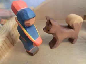 Ostheimer Figuren Raritäten Lappenjunge Kind Sami Hund Lappenhund Brandstempel - Bild 1 von 12