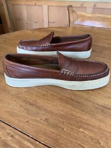 Mens G H Bass Brown Penny Loafer Boat Shoes Size 10 1/2 M Maine USA