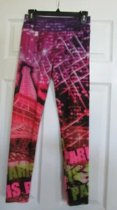 Girls Elastic JUSTICE waist colorful 14 "paris" silky soft leggings - Picture 1 of 7