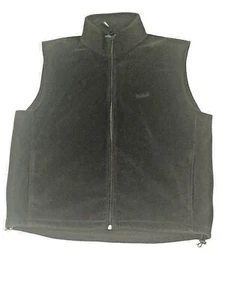 WOOLRICH Mens XL Black Vest Poly Fleece Zip Up Sleeveless Toggle Hem a/a 27.5" - Picture 1 of 7