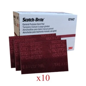 Lote de 10 almohadillas raspaduras ROJAS 3M, marca 3M igual a 320-400 grano, 10 almohadillas individuales por - Imagen 1 de 1