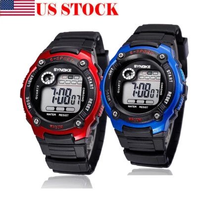 Relógios infantis masculinos relógio esportivo LED digital data alarme relógio de pulso melhores presentes - Imagem 1 de 4