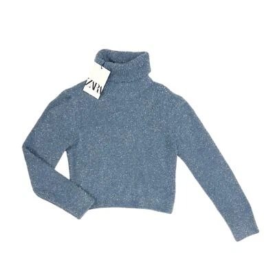 Zara Blue Cropped Sweater NWT - Image 1 of 4