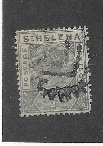 St. HELENA;  1897; QUEEN VICTORIA, used, 1/2 d; green; Scott # 40 Cover