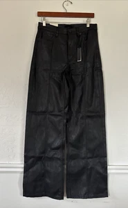Banana Republic The Coated Denim Pintuck Wide Leg Jean Sz 26 Black #515063 - NWT - Picture 1 of 16