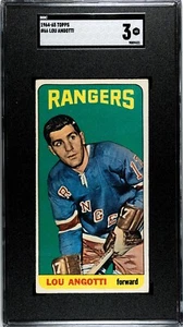 1964-65 Topps Hockey #66 Lou Angotti New York Rangers - Rookie Card - SGC 3 VG - Foto 1 di 2