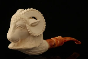 Pipa de espuma de mar Ram Block de I. Baglan con estuche personalizado 13643 - Imagen 1 de 12