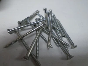 Wood Screws #8 x 2-1/2 Phillips Flat Head Steel Plated  Lot of 50 #3014 - Picture 1 of 3