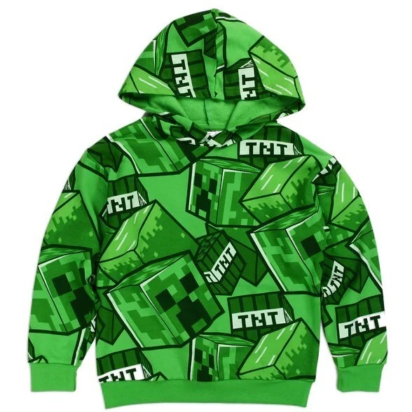Sudadera pulóver de lana con capucha para niños MINECRAFT, talla 10/12, 14/16, 18/20 Foto 1 de 1